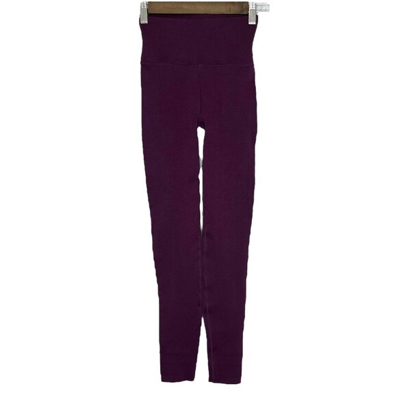 Fabletics NWT High-Waisted Sculptknit‎ Essential Dark Eggplant Leggings Sz Small - Picture 1 of 11